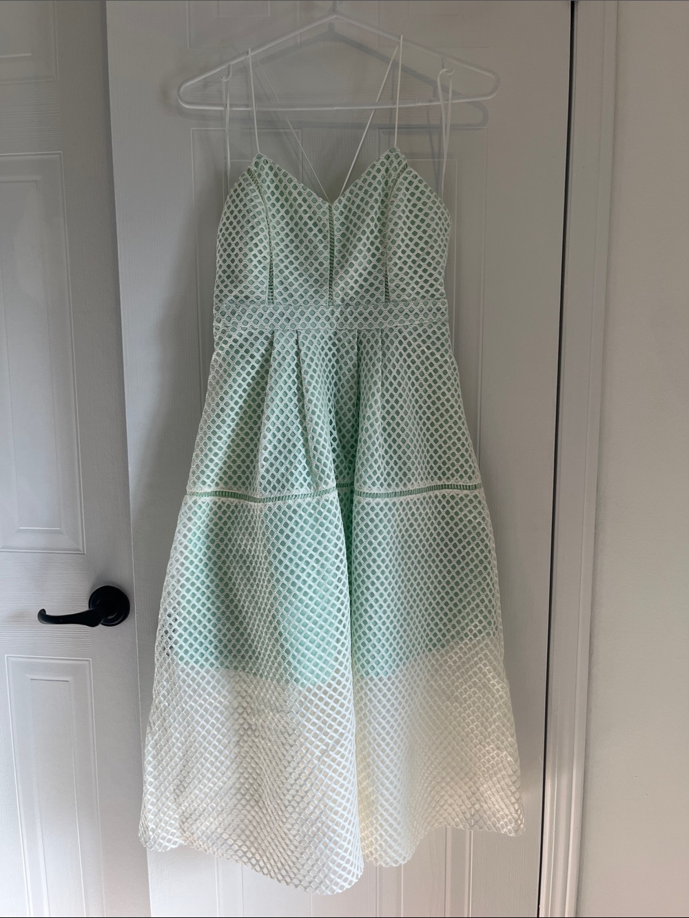 Topshop Mint Green and White Lattice Sundress
